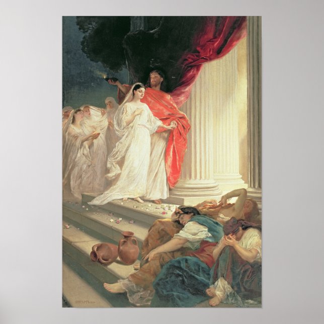 Parable of the Wise and Foolish Jungfrauen, 1886 Poster (Vorne)