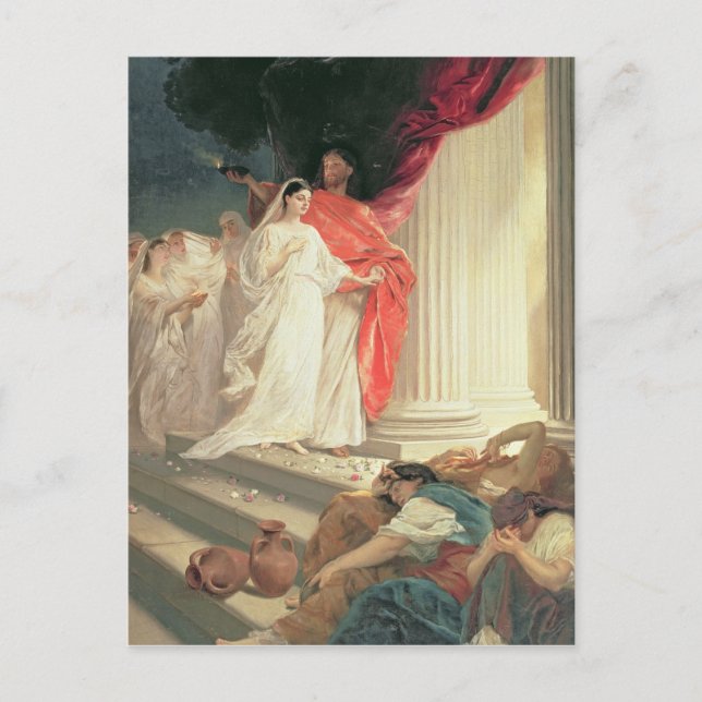 Parable of the Wise and Foolish Jungfrauen, 1886 Postkarte (Vorderseite)