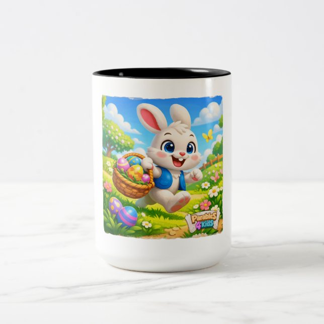 Parables4Kids Easter Bunny Zweifarbige Tasse (Mittel)