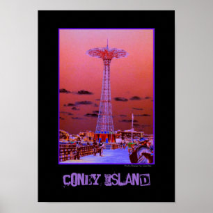 Parachute Jump Psychedelic Poster