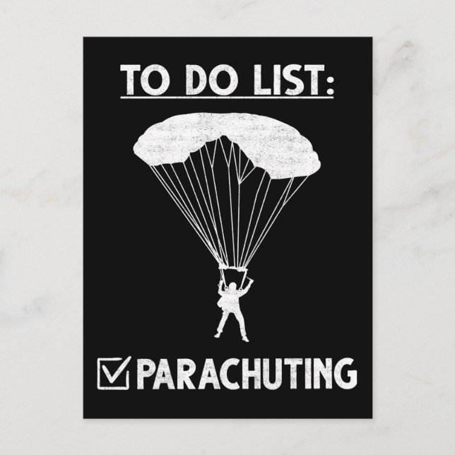 Parachute Skydiver Celebration Adrenalin Lover Postkarte (Vorderseite)