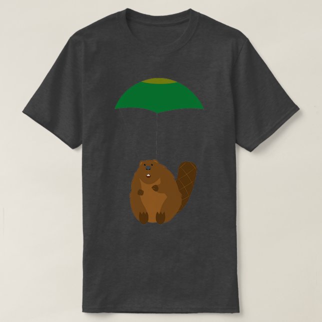 Parachuting Beaver T-Shirt (Design vorne)