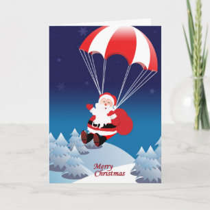 Parachuting Santa Feiertagskarte