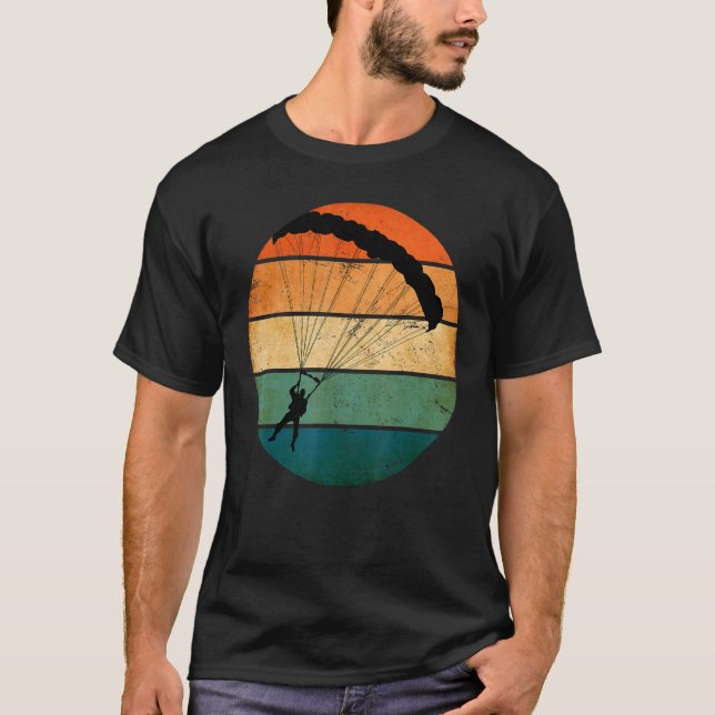Parachuting Skydiver Silhouette Skydive Parachutis T-Shirt (Vorderseite)