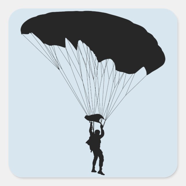 Parachutist Quadratischer Aufkleber (Vorderseite)