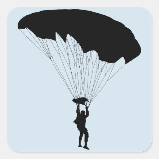 Parachutist Quadratischer Aufkleber
