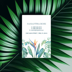 Paradies Blätter Monstera Palm Visitenkarte