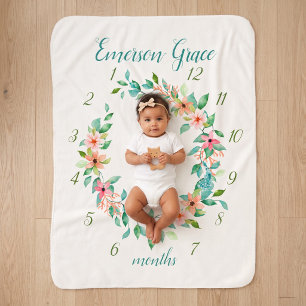Paradies Blumen Baby Mädchen Monatlicher Meilenste Sherpadecke