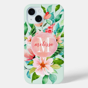 Paradies Blumenaquarell Monogramm Case-Mate iPhone Hülle