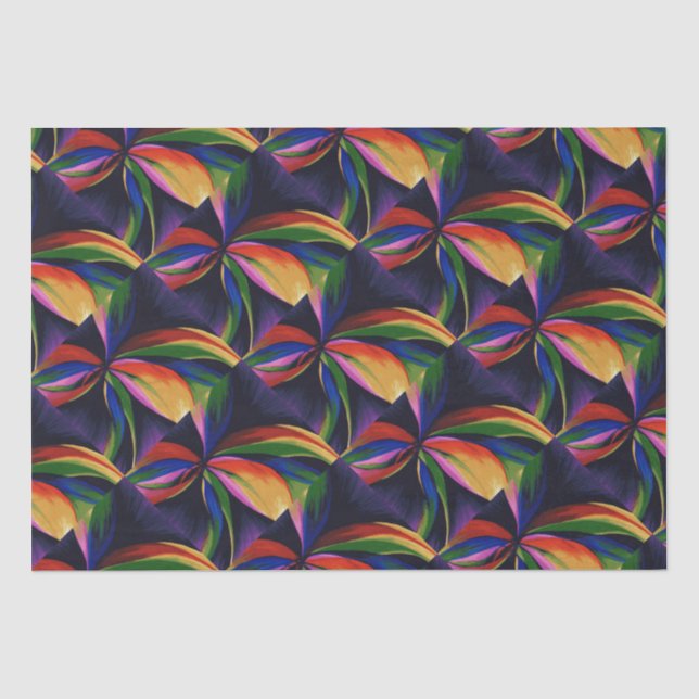 Paradies-bunter Regenbogen-abstrakte Blumen-Kunst Seidenpapier (Vorderseite)