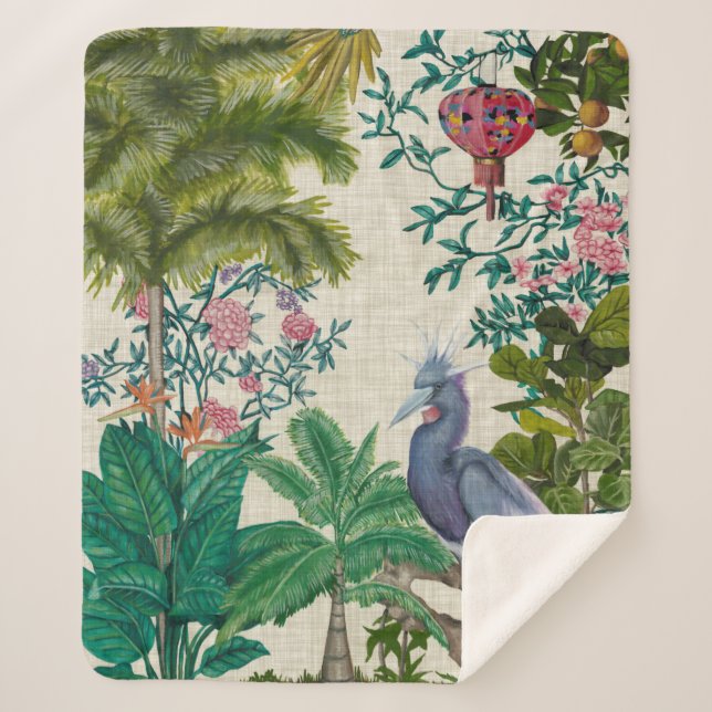 Paradies Chinoiserie Sherpadecke (Vorderseite)