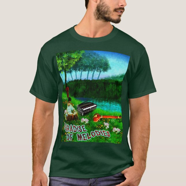Paradies der Melodien mit Grün und See T-Shirt (Vorderseite)