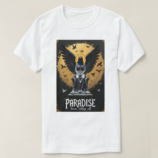Paradies Einsamer Engel Kunst  T-Shirt (Design vorne)