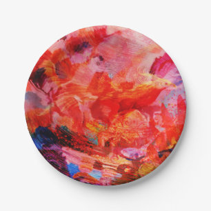 Paradies Floral Bird Phoenix Flame Art Pappteller