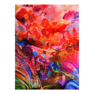 Paradies Floral Bird Phoenix Flammkunst Fotodruck