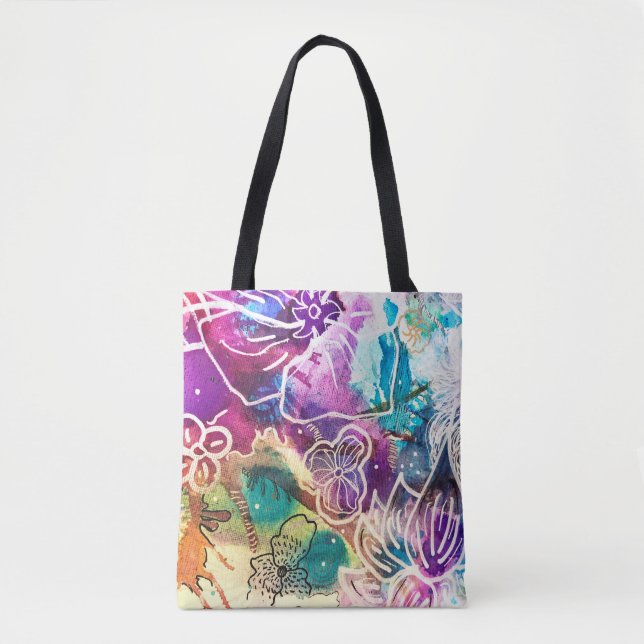 Paradies Floral Tote Beutel (Vorderseite)