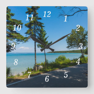 Paradies für Lago Shore Quadratische Wanduhr
