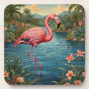 Paradies für Rosa Flamingo Getränkeuntersetzer