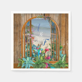 Paradies für tropische Flora am Strand von Napkins Serviette