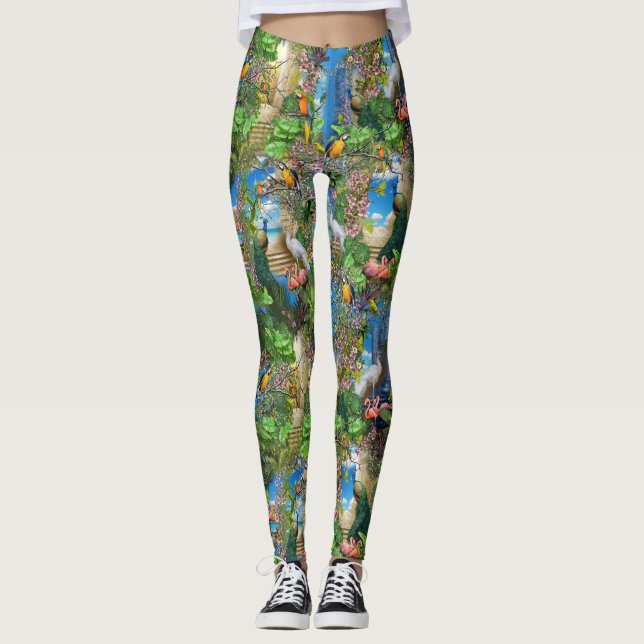 Paradies für Vögel Leggings (Vorderseite)