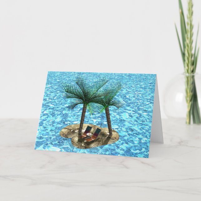 Paradies für zwei feiertagskarte (Vorderseite)