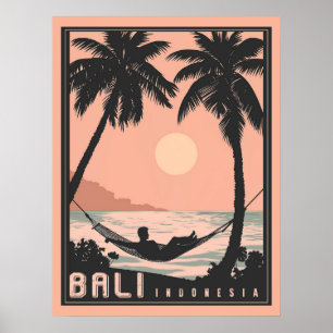Paradies gefunden: Bali in Vintag rosa Poster