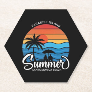 Paradies-Insel Santa Monica Beach-35307 Untersetzer