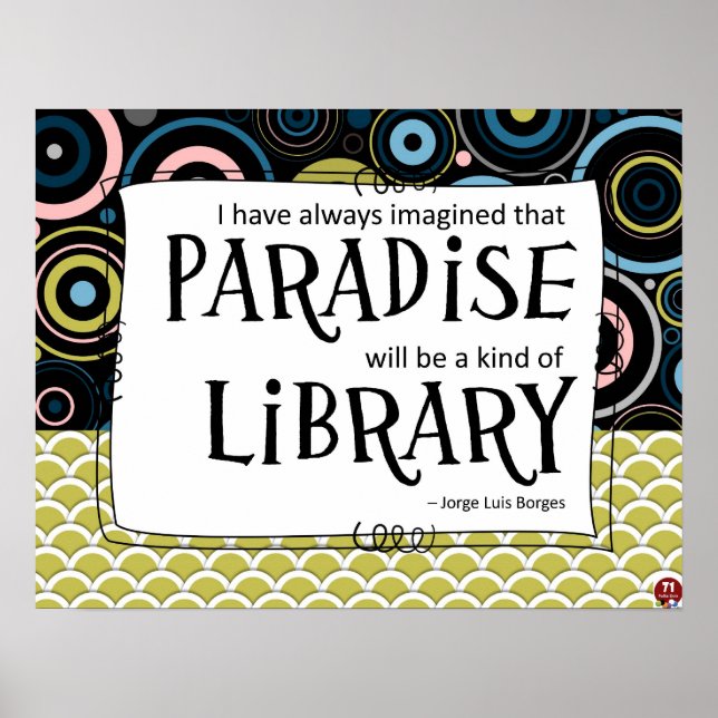Paradies ist eine Bibliothek Poster (Vorne)