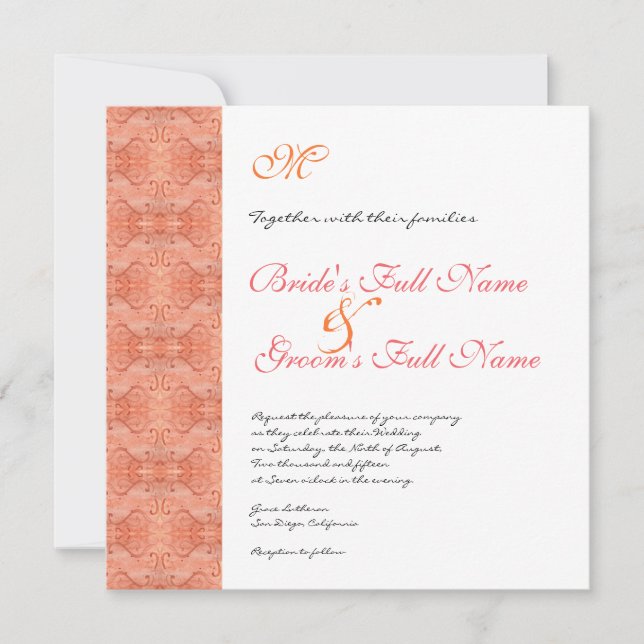 Paradies Moderne Blume 1, Einladung zur Hochzeit (Vorderseite)