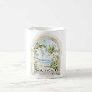 Paradies Ozeanblick Tropische Palmen Kaffeetasse
