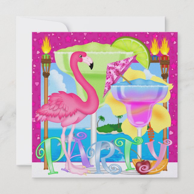 Paradies PARTY / Luau - SRF Einladung (Vorderseite)