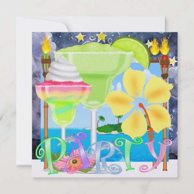 Paradies PARTY / Luau - SRF Einladung (Vorderseite)