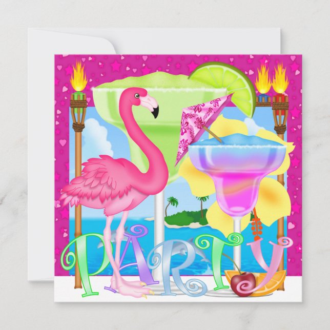 Paradies PARTY / Luau - SRF Einladung (Vorderseite)