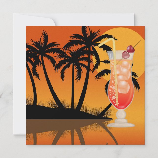 Paradies PARTY / Luau - SRF Einladung (Vorderseite)