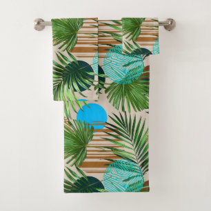 Paradies Pflanzen Hawaiianisches Muster  Badhandtuch Set