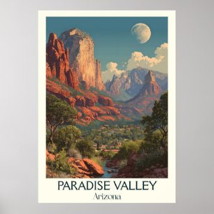 Paradies Tal Arizona   Retro Des Poster