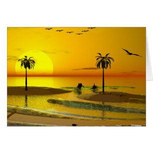 Paradies-Ufer-Sonnenuntergang