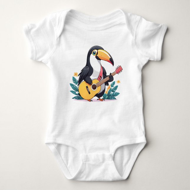 Paradies Vögel mit der Gitarre Baby Strampler (Vorderseite)