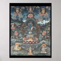 Paradies von Amitabha Tibetisches Thangka-Poster