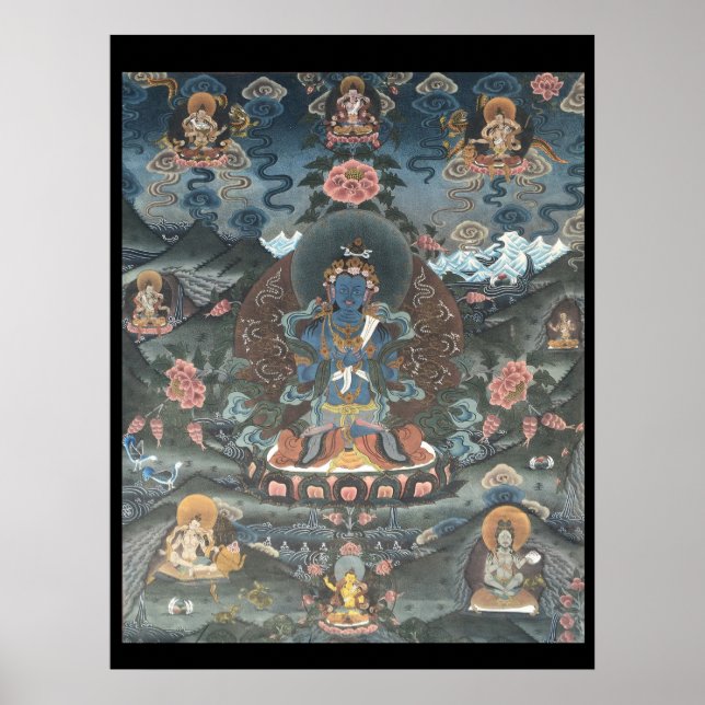 Paradies von Amitabha Tibetisches Thangka-Poster Poster (Vorne)