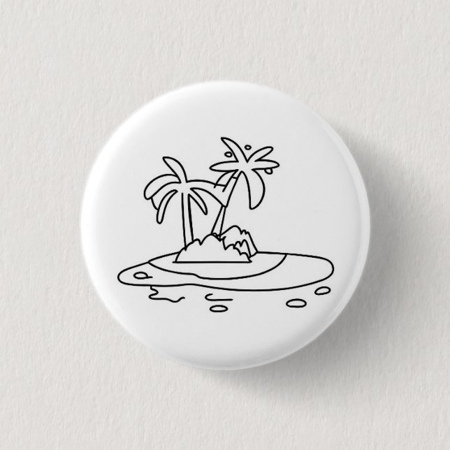 Paradiesinsel-Abzeichen/ Button, Urlaubsabzeichen Button (Vorderseite)