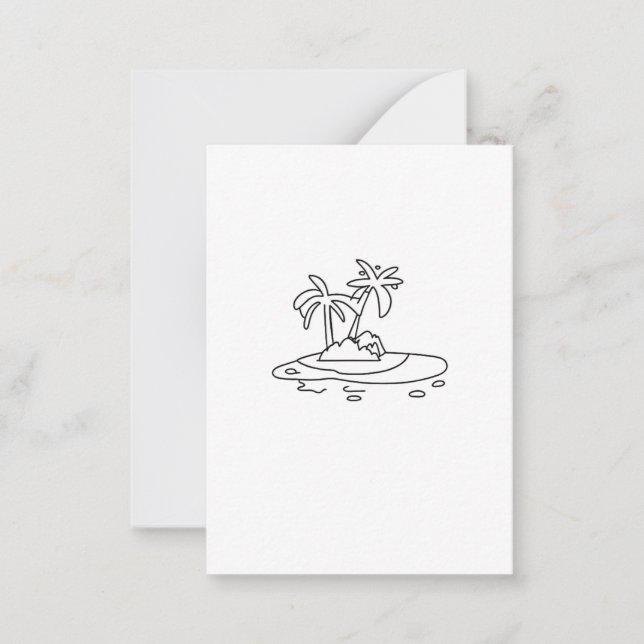Paradiesinsel Geschenk, Liniendrawing Mitteilungskarte (Vorderseite)