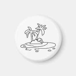 Paradiesinsel Magnet, Linienzeichnung Magnet