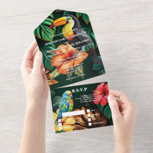 Paradiesvögel All In One Einladung