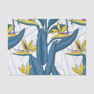 Paradiesvogel auf Weiß-Blume Seidenpapier