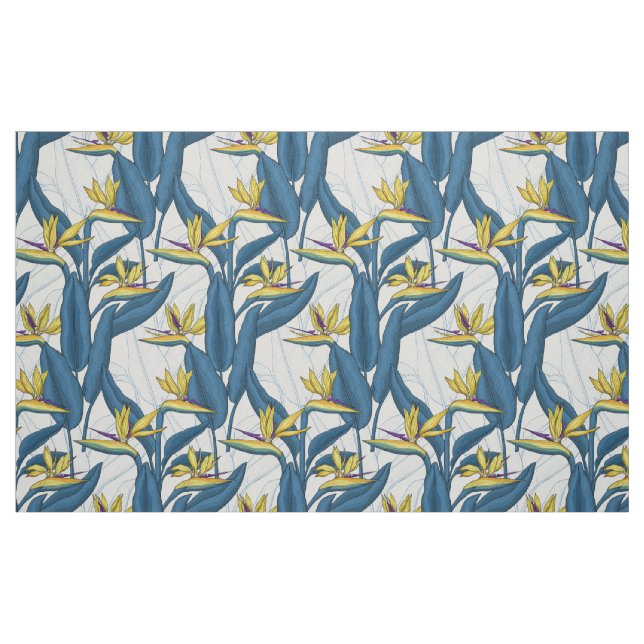Paradiesvogel auf Weiß-Blume Stoff (Fat Quarter (45,7 x 55,9 cm))