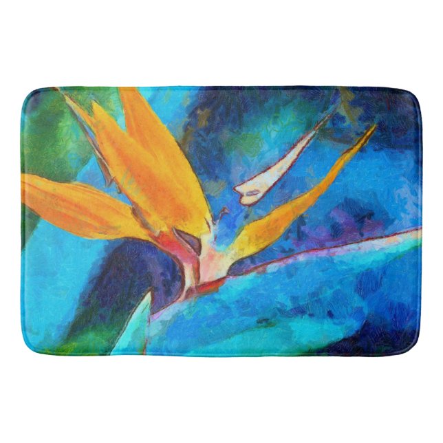 Paradiesvogel Blume Badematte (Vorderseite)