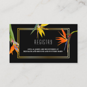 Paradiesvögel Blumenhochzeits-Register-Karten Begleitkarte