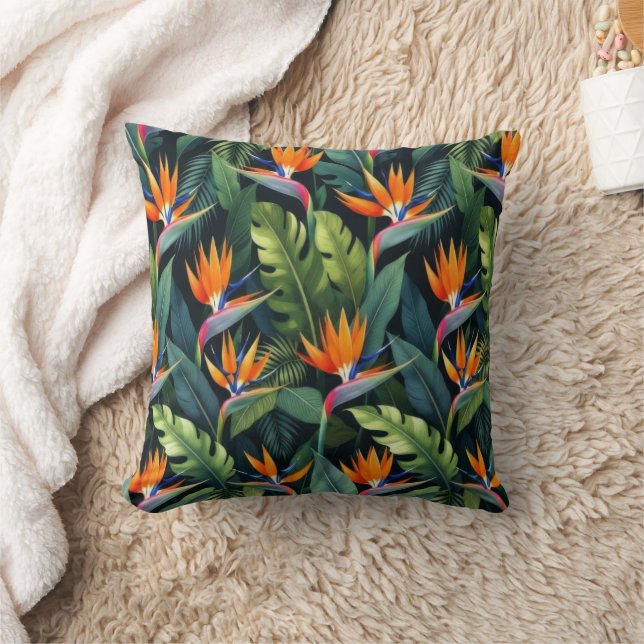Paradiesvogel-Blumenmuster Kissen (Decke)