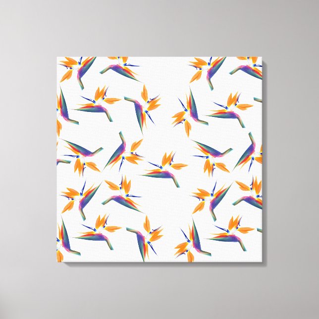 Paradiesvogel-Blumenmuster Leinwanddruck (Vorderseite)